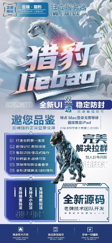 云端双号扫尾软件商城-猎豹1500点3000点5000点10000点激活码